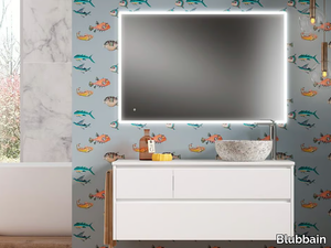 BOHEM 02 - Wall-mounted wooden vanity unit with drawers _ Blubbain