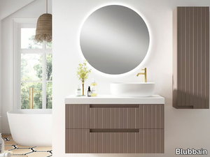 ELORA 03 - Wall-mounted wooden vanity unit with drawers _ Blubbain