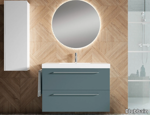 TWIST 03 - Wall-mounted wooden vanity unit with drawers _ Blubbain