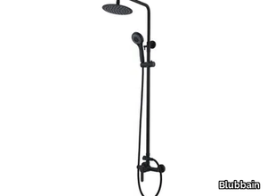 BLACK - Wall-mounted shower panel with hand shower _ Blubbain