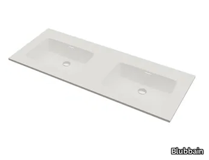 KENT - Double washbasin with integrated countertop _ Blubbain