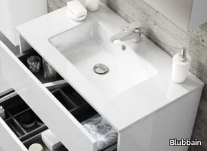 KENT - Single washbasin with integrated countertop _ Blubbain