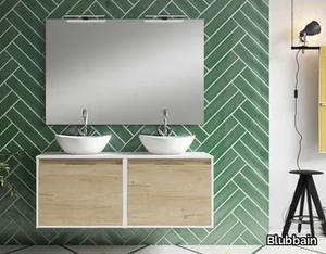 SET CINAMMON - Double wall-mounted vanity unit with drawers _ Blubbain