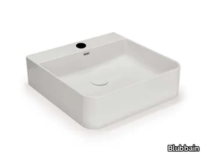 ZAFIR - Countertop square ceramic washbasin _ Blubbain