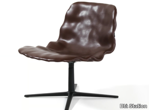 DENT LOUNGE - Swivel with 4-spoke base leather easy chair _ Blå Station