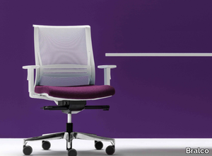 YES - Height-adjustable fabric office chair with castors _ Bralco