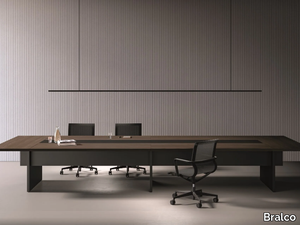 SILE - Rectangular meeting table with cable management _ Bralco