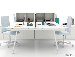 TAKE OFF - Sectional multiple wooden office desk with shelves _ Bralco