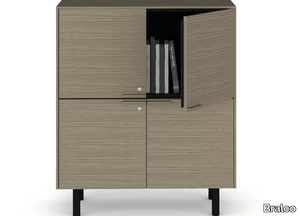 CREDENZE - Tall wooden office storage unit with lock _ Bralco