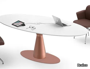 METAR - Oval meeting table with cable management _ Bralco