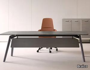 RAIL - Rectangular glass ceramic executive desk _ Bralco