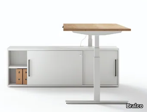 WINGLET - Height-adjustable office desk with shelves _ Bralco