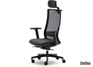 YES - Fabric office chair with 5-Spoke base with headrest _ Bralco