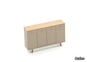 RAIL - Oak office storage unit with hinged doors with lock _ Bralco