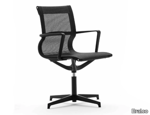 MOMA - Height-adjustable mesh office chair with armrests _ Bralco