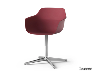 CRONA LIGHT - Swivel plastic chair with armrests _ Brunner