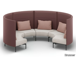 OVAL - Round seating island with high backrest _ Brunner