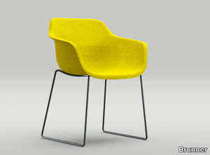 CRONA FELT - Sled base felt chair with armrests _ Brunner