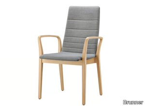 FINA WOOD - Fabric chair with armrests _ Brunner