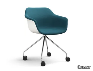 CRONA LIGHT TOUCH - Upholstered fabric chair with castors with armrests _ Brunner