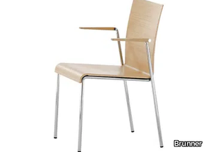 VERONA - Wood veneer chair with armrests _ Brunner