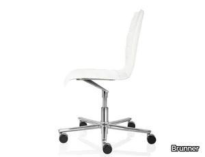 FINA - Leather office chair with castors with 5-Spoke base _ Brunner