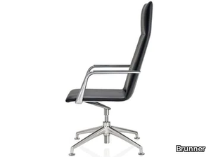 FINASOFT - Leather executive chair with 4-spoke base with armrests _ Brunner