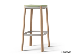 NATE - Wooden barstool with footrest _ Brunner