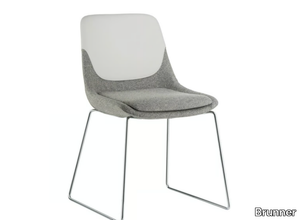 CRONA - Sled base upholstered fabric chair _ Brunner