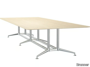 FINA CONFERENCE - Rectangular aluminium and wood meeting table _ Brunner