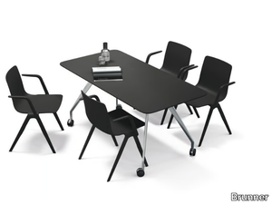 TEAM - Rectangular meeting table with castors _ Brunner