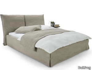 LÉA - Fabric double bed with upholstered headboard _ Bullfrog