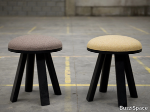 BuzziMilk - Low upholstered wooden stool _ BuzziSpace