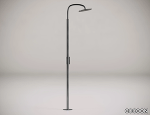 PB 37 - Floor standing stainless steel shower with overhead shower _ COCOON