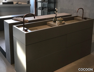 PB BASIN - 180 - Double freestanding washbasin with drawers _ COCOON