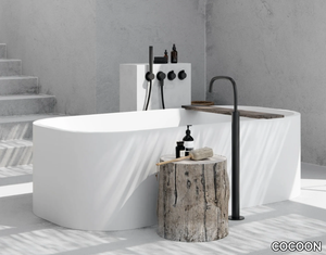 PB BATH - SOLID - Freestanding oval Solid Surface bathtub _ COCOON