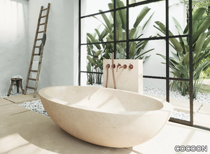 TULUM BATH - Freestanding oval natural stone bathtub _ COCOON