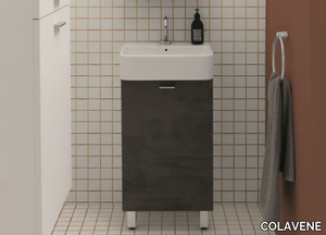 MINI LAVABI - Floor-standing melamine-faced chipboard vanity unit with integrated washbasin _ COLAVENE