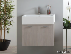 VOLANT - Wall-mounted chipboard vanity unit with doors _ COLAVENE