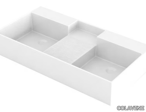 NOBU - Countertop double rectangular washbasin _ COLAVENE