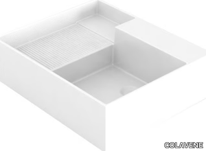 NOBU - Countertop rectangular single ceramic washbasin _ COLAVENE