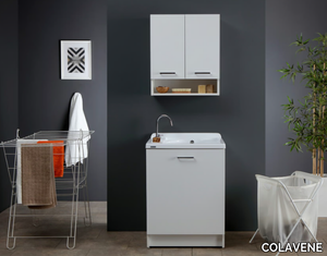 ACTIVE WASH - Sectional ceramic laundry room cabinet with sink _ COLAVENE