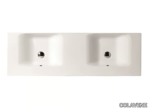 CENTO - Double rectangular ceramic washbasin _ COLAVENE