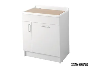 LINDO MAX - Chipboard laundry room cabinet with laundry container _ COLAVENE