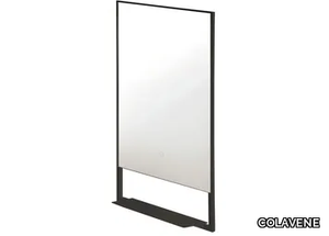 Mirror with shelf - Wall-mounted metal mirror with integrated lighting _ COLAVENE