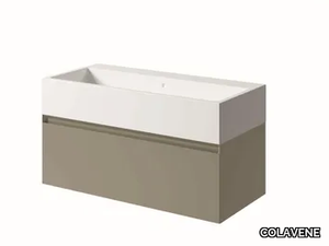 CAMALEO - Single wall-mounted ceramic vanity unit with drawers _ COLAVENE