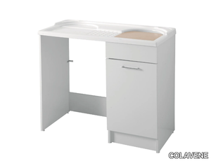 DUO - Chipboard laundry room cabinet with laundry container for washing machine _ COLAVENE