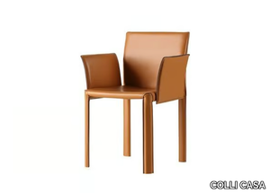 LERICI - Leather chair with armrests _ COLLI CASA