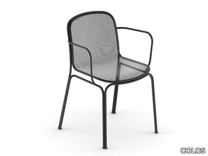 VILLA 2 - Stackable wire mesh chair with armrests _ COLOS