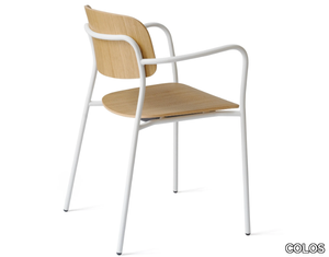 DAILY 2 - Chair with plywood armrests and steel structure _ COLOS